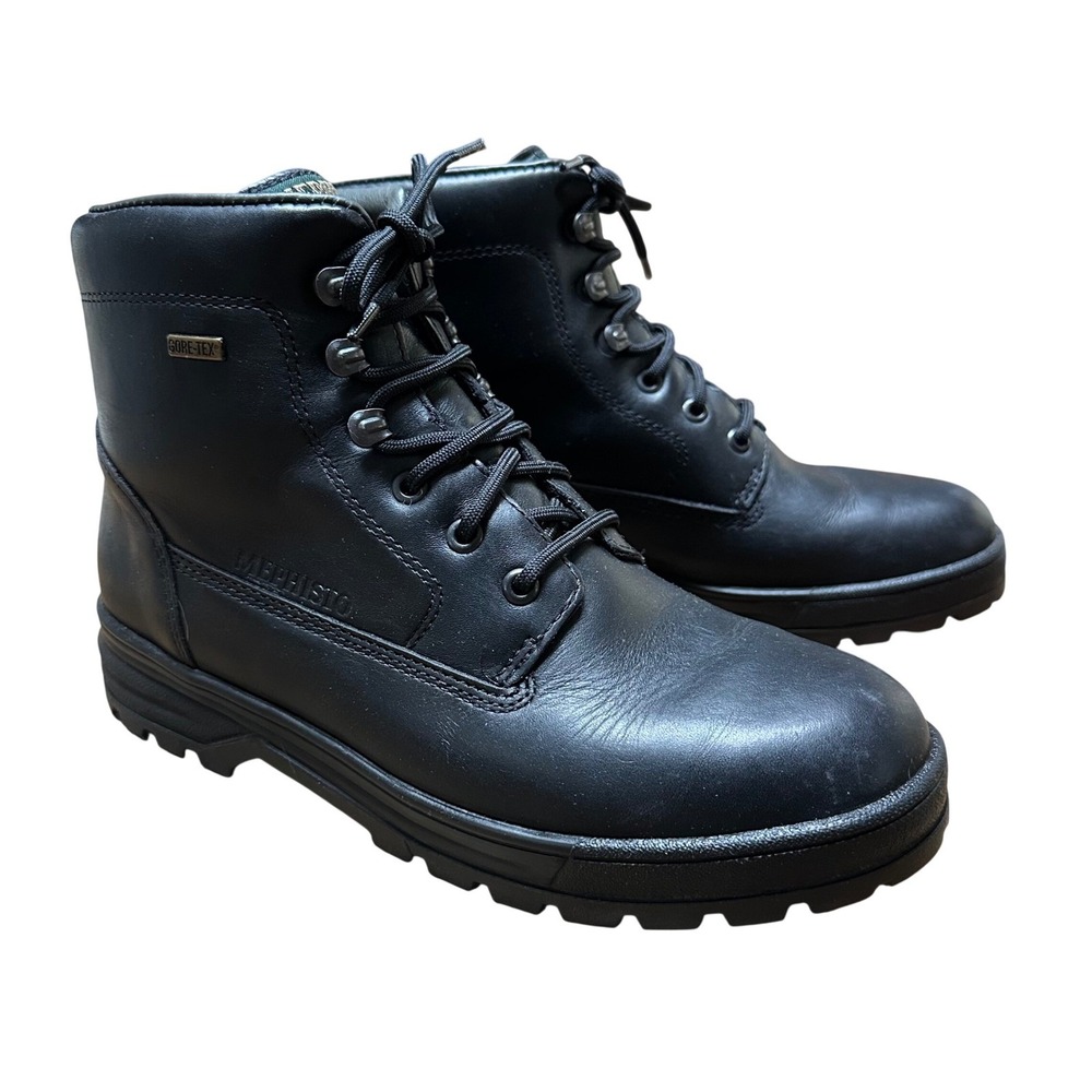 Mephisto Slacker Gore-Tex Black Leather Waterproof Boots Mens Size 7.5-8 Hiking